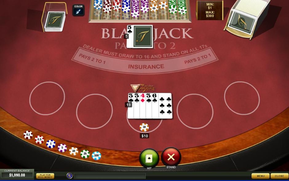 play blackjack for money online